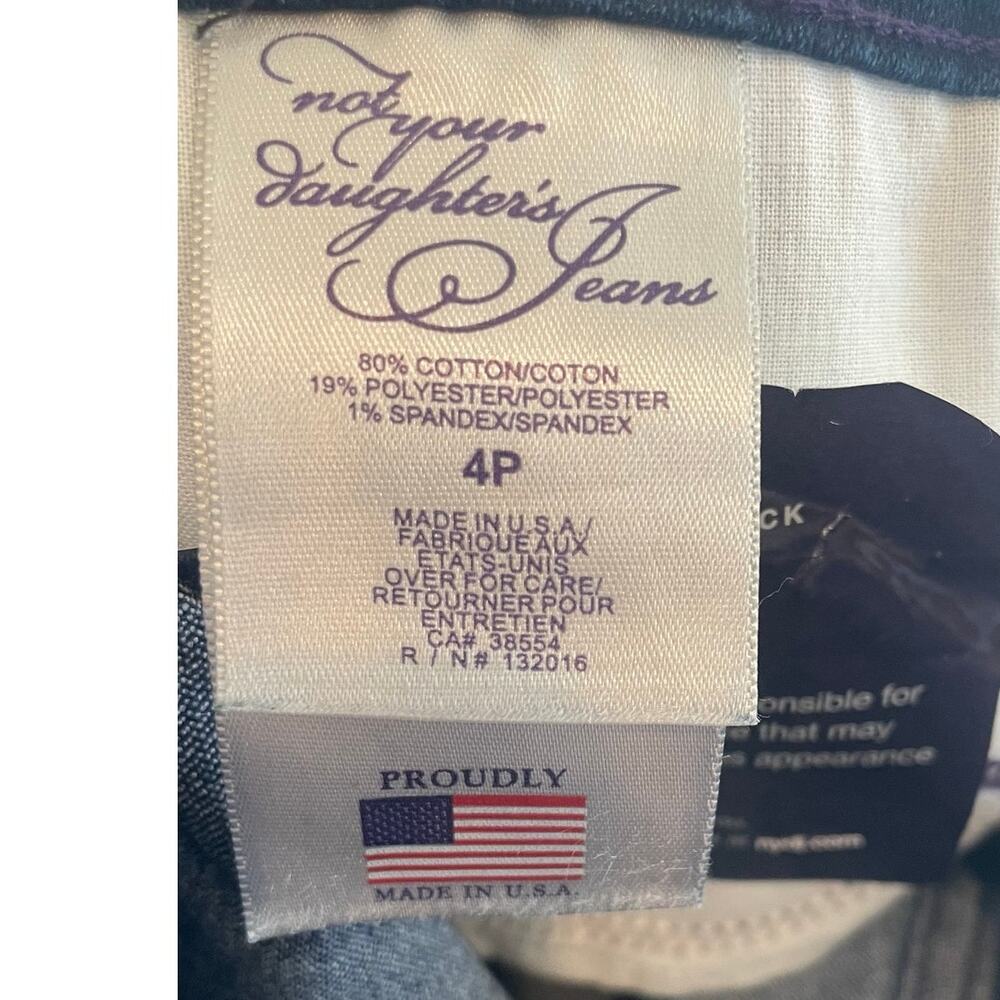 NWT NYDJ Not Your Daughter's Jeans 4P Petite Dark Wash Bootcut Lift Tuck Blue - Picture 8 of 8